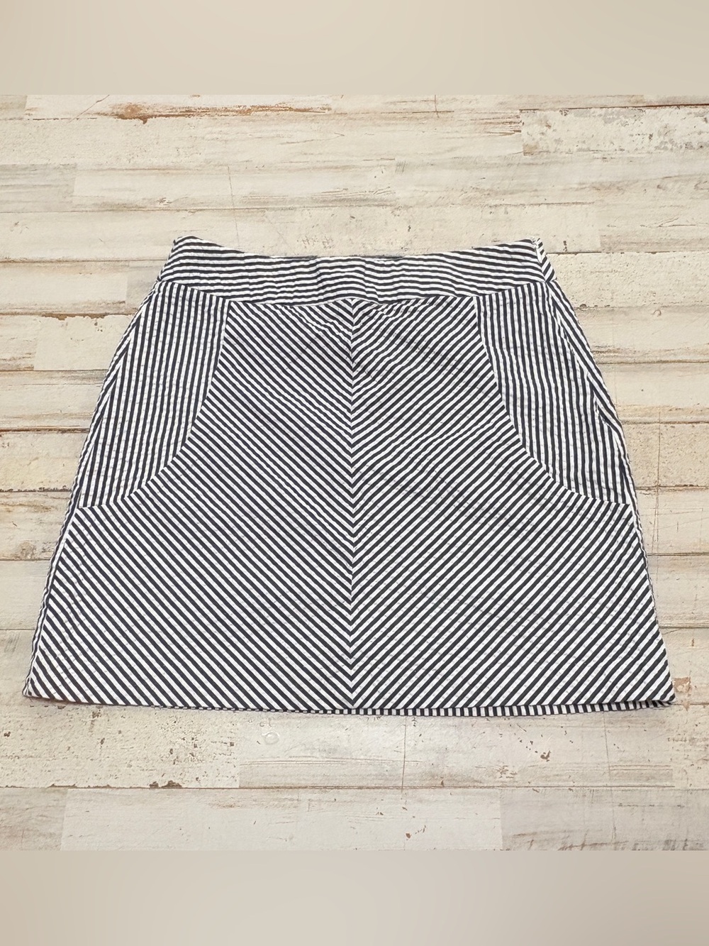 Sandro Striped Mini Skirt Women’s Size 6 Blue White Side Zip Pencil